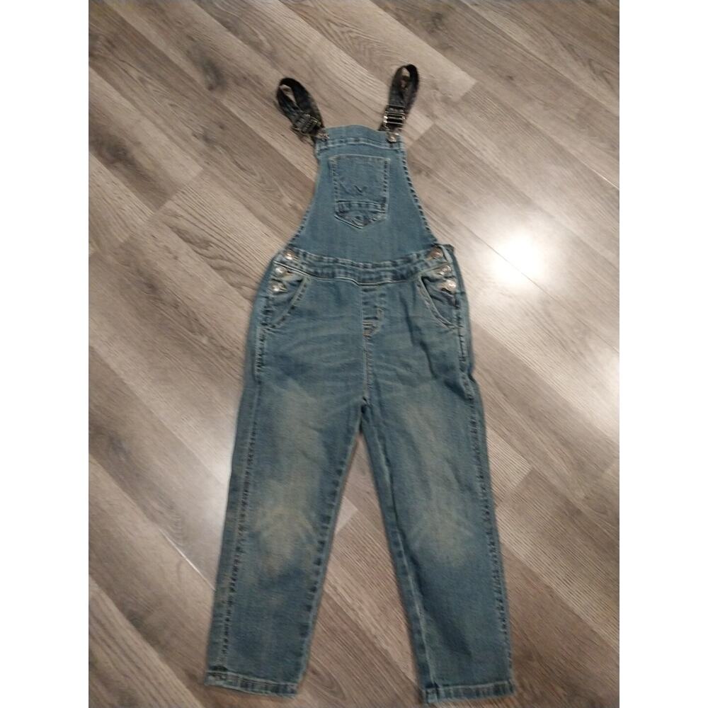Hudson Boys Size 6 Jean Overalls With Leather Straps